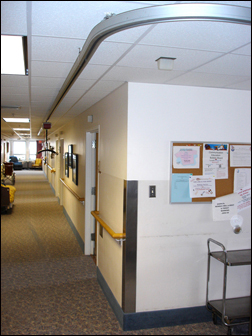 Ceiling-track system for resident ambulation