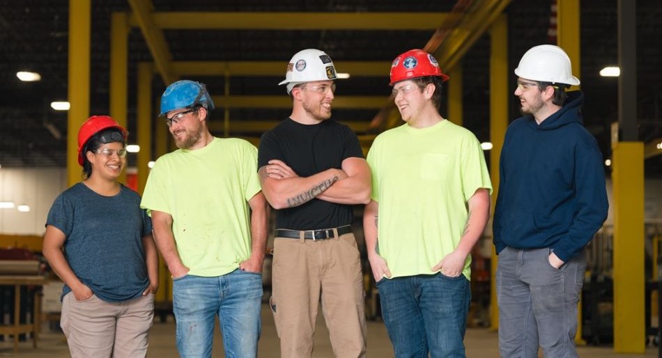 Apprentices at a worksite