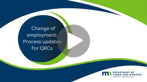 Change of employer for QRC or QRC intern walkthrough video